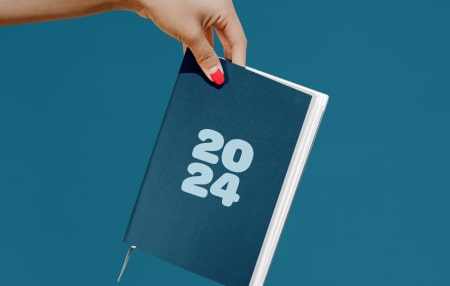 Diary-banner-feature blue diary with 2024 written on the front