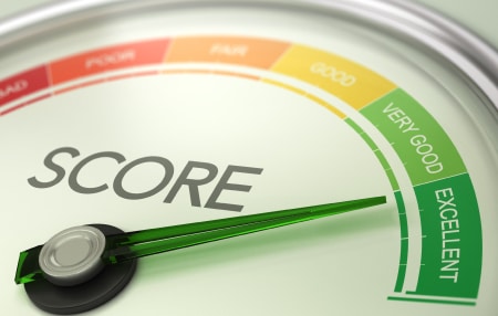 How-to-improve-your-credit-score-after-an-IVA_-feature credit score dial pointing to Excellent