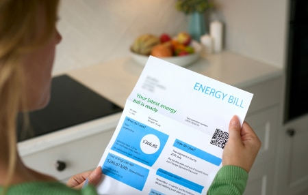 An image of someone looking at their energy bill statement