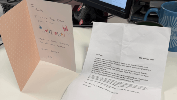 Thank you cards for MoneyPlus people.